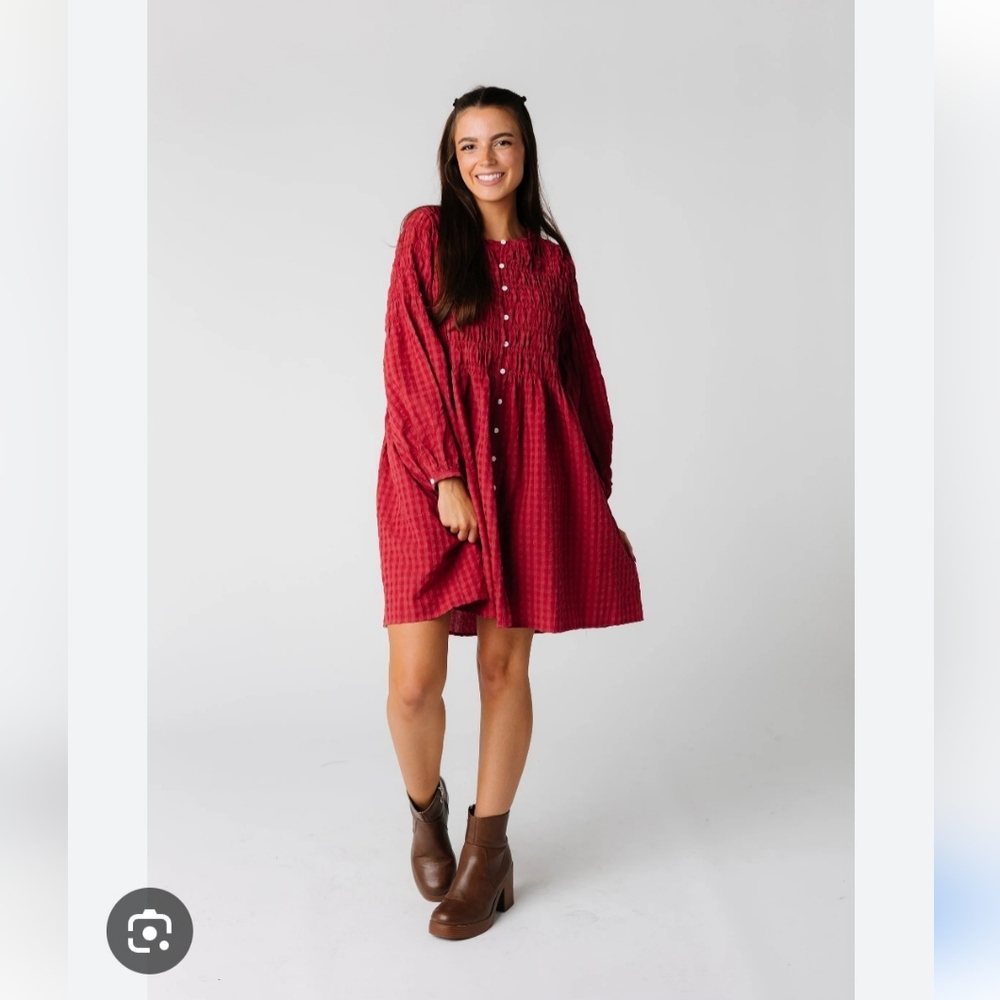 Brass & Roe by CTS Red Checker Dress
